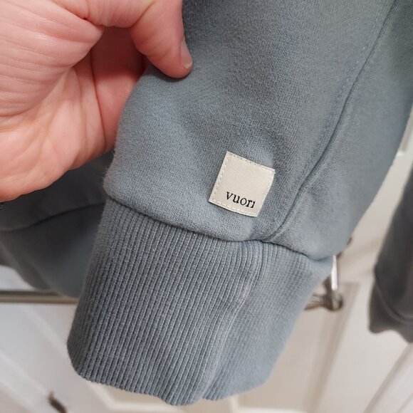 Vuori Flint Blue WOMENS Restore Half Zip Hoodie Sweater - Picture 2 of 8